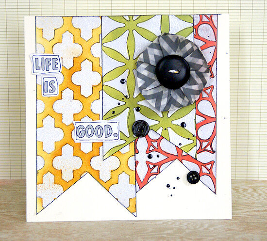 Easy stencil ideas for cards by Sanna Lippert