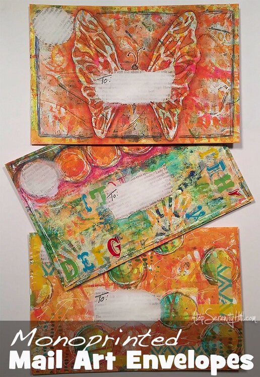 Monoprinted Mail Art Envelopes by Consie Sindet **The Crafters Workshop