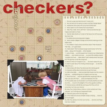 . . . checkers anyone? . . .