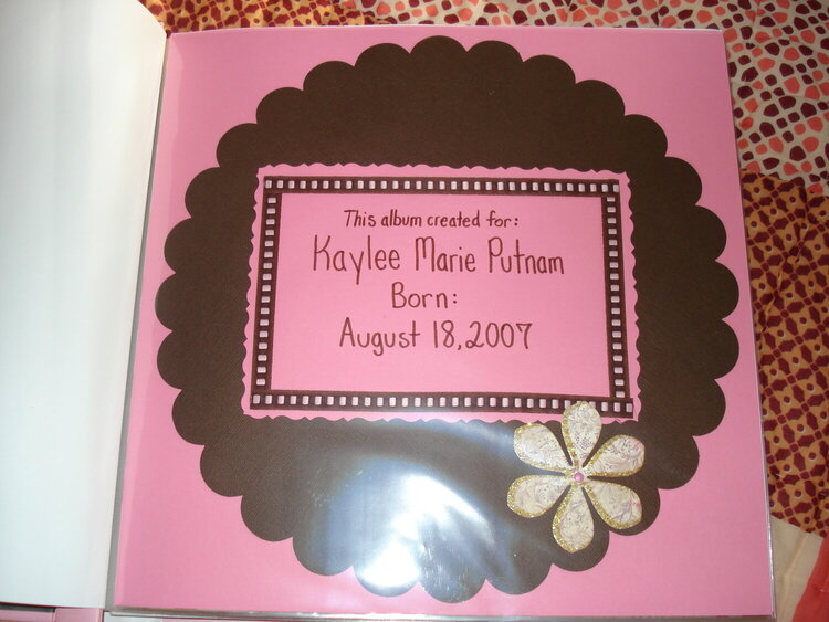 First page of Kaylee&#039;s scrapbook