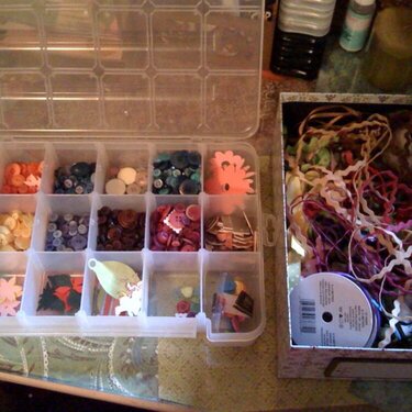 Where I store most of my ribbon and buttons