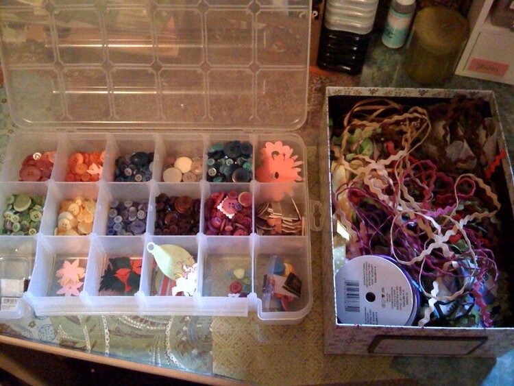 Where I store most of my ribbon and buttons