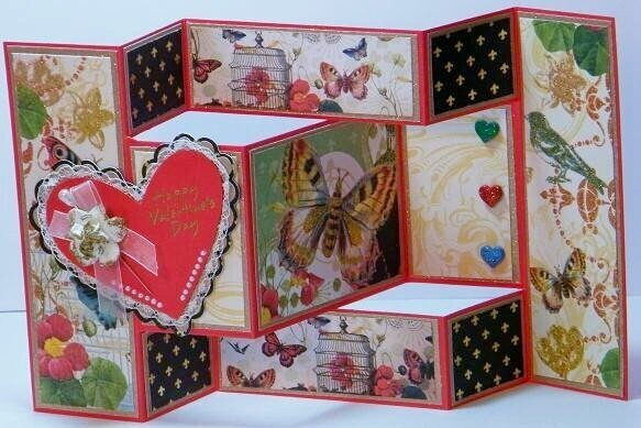 Valentine tri-fold shutter card