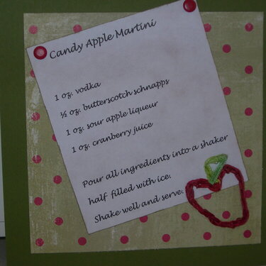 Candy Apple Martini recipe card
