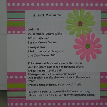 Buffett Margarita recipe card