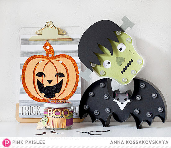 Halloween Home Decor with HS Marquee Love and Pink Paislee by Anna Kossadovskaya