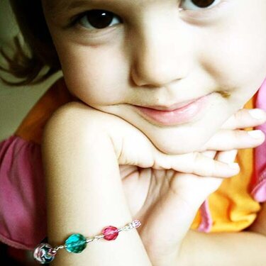 Oldzia and her new bracelet