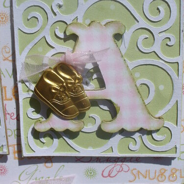 Up Close view of baby card