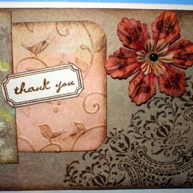 WSW-Stamped Embellishments - Thank You Card