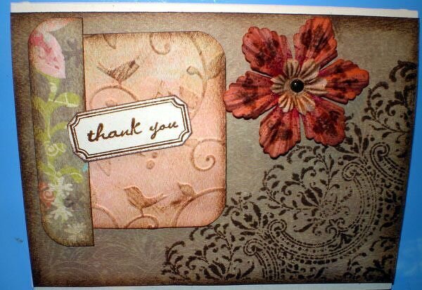 WSW-Stamped Embellishments - Thank You Card