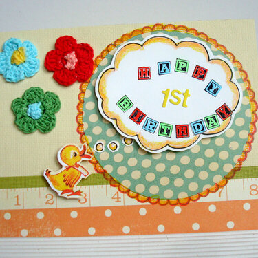 Little Duckling 1st Bday Card
