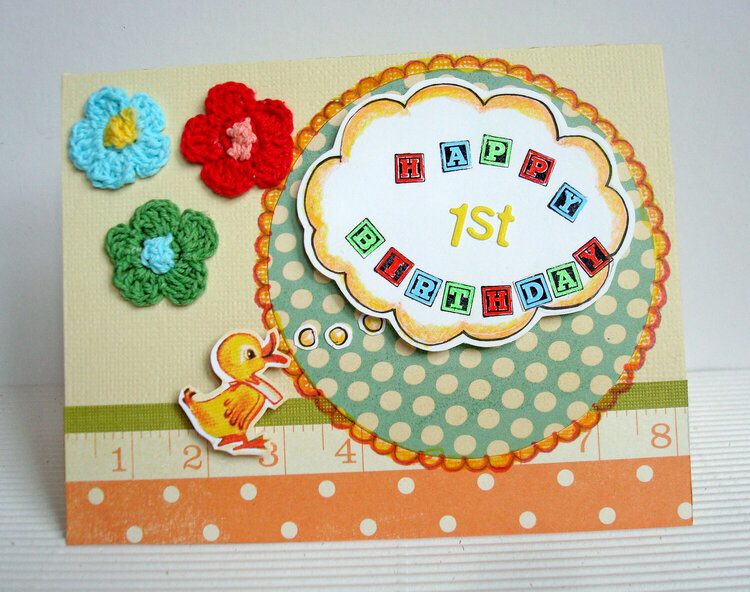 Little Duckling 1st Bday Card