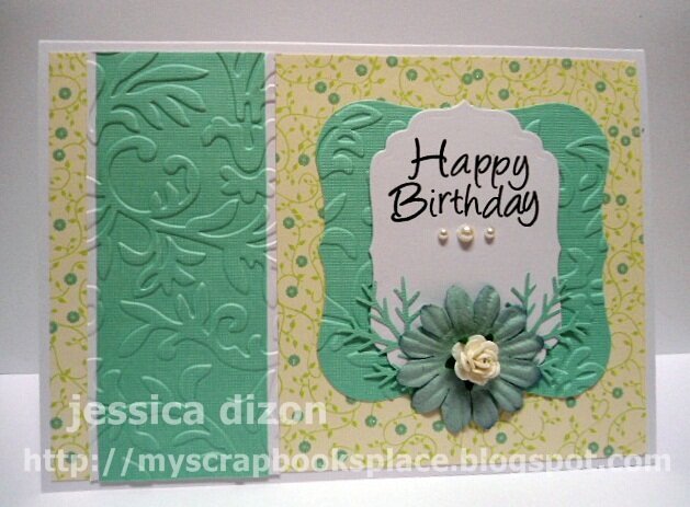 Birthday Card in Yellow and Mint Green