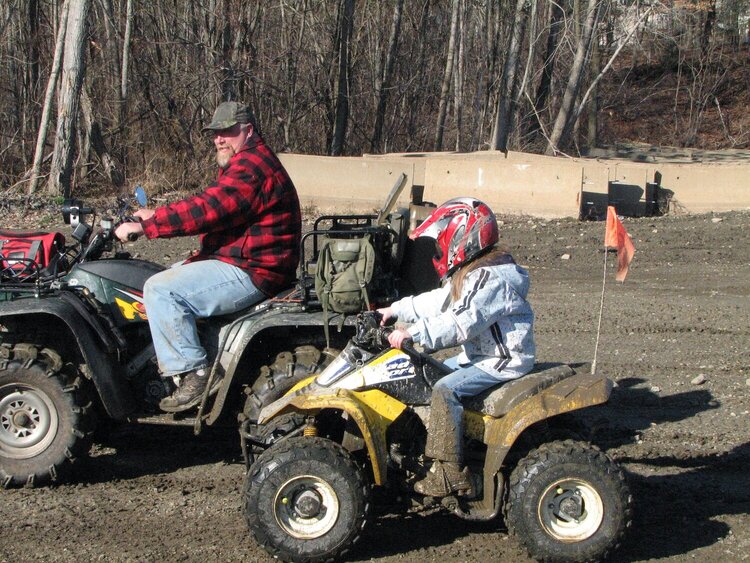 Hannah and Bill on their ATVs