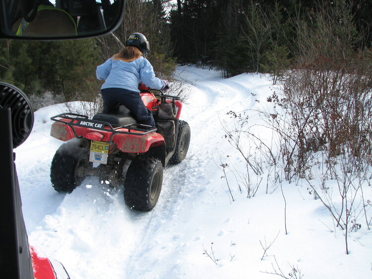 DD on her ATV