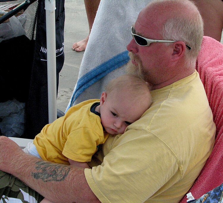 Tuckered Out Aidan and Grandpa