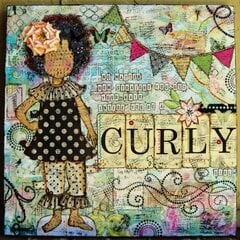 Curly Girl - She Art Canvas mixed media project