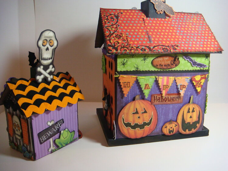 Back views of Halloween Houses #1 and #2