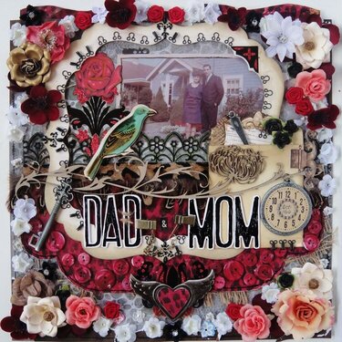 Dad &amp; Mom - Twisted Sketch #109 and Scraps of Darkness June kit