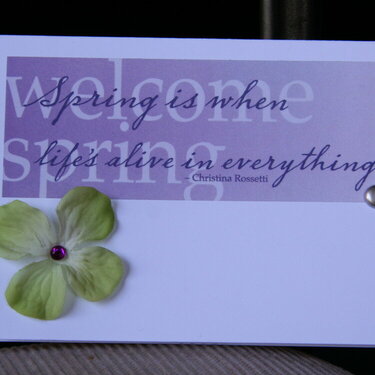 Spring note cards in purple and green