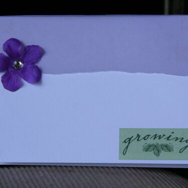 Spring note card in purple and green