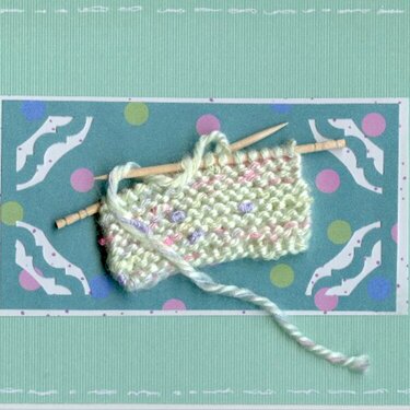 knitted card with light green