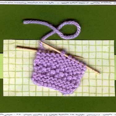 knitted card purple