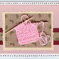 pink knitted card