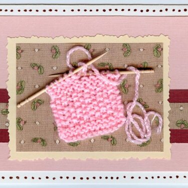 pink knitted card