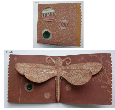 Pop-Up Card &quot;Dragonfly Thank you&quot;