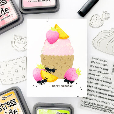 Pretty Pink Posh Big Celebration Cupcake Shaker Card