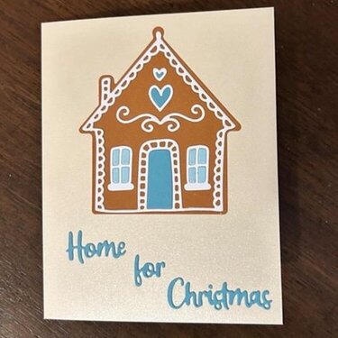 Simple Gingerbread Home for Christmas Card