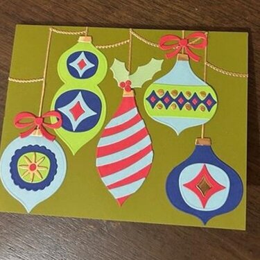 Funky Baubles Christmas Card