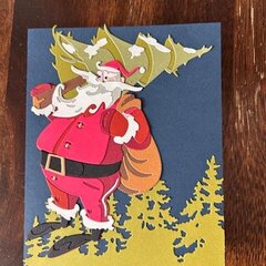 Woodland Santa Christmas Card