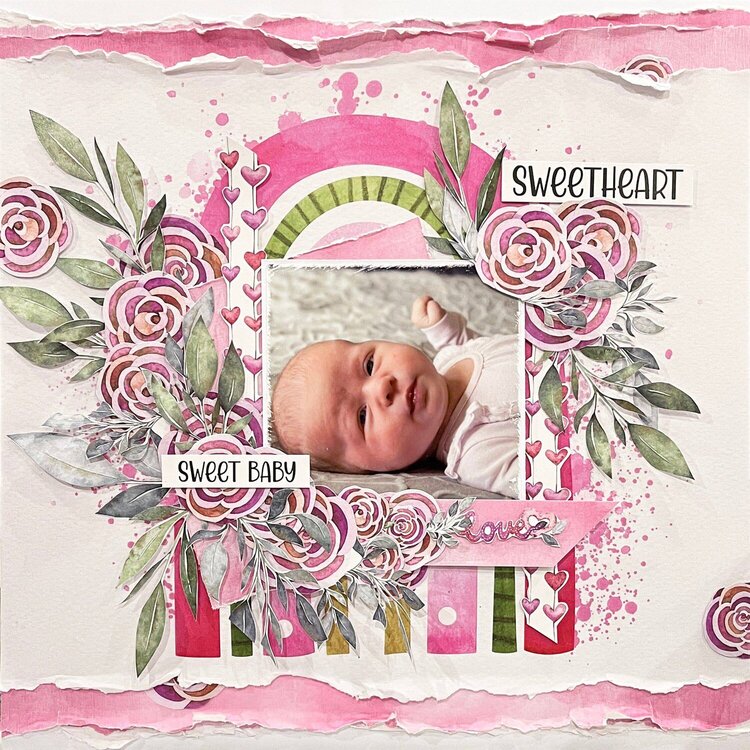Sending Love &amp; Sweet Rainbows Gold Cards and Layout