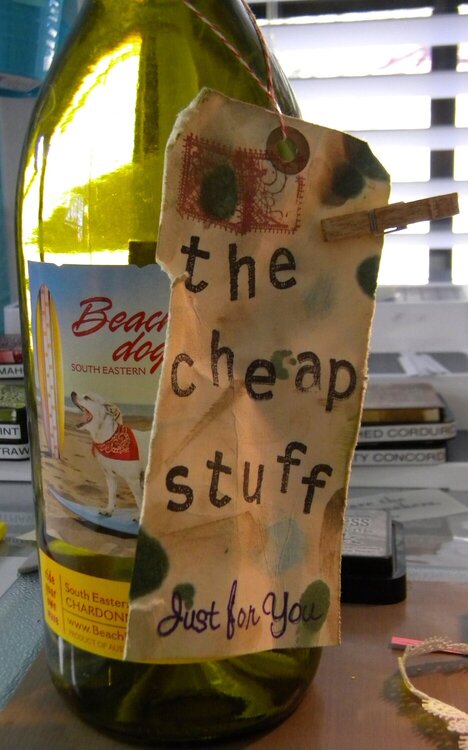 The Cheap Stuff wine tag