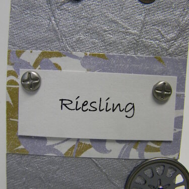 Riesling Gears - Wine Tag  Close Up