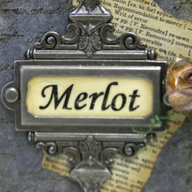 Merlot Wine Tag - Close up