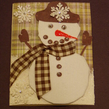 My 6 Year Old Grandson, Brett, made this Christmas Snowman Card