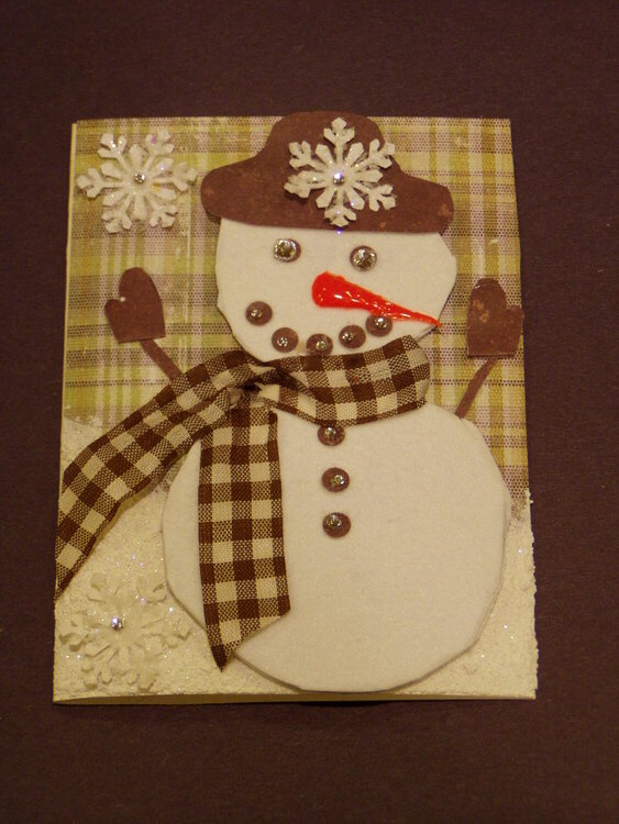 My 6 Year Old Grandson, Brett, made this Christmas Snowman Card