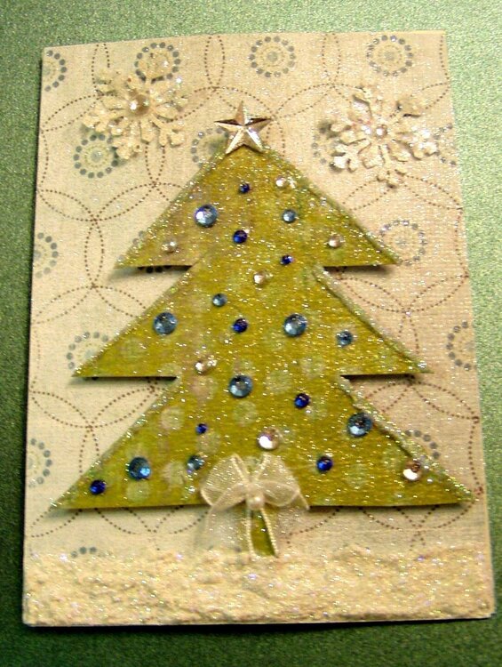 Practicing using new supplies on making Christmas Tree Card for Grandkids
