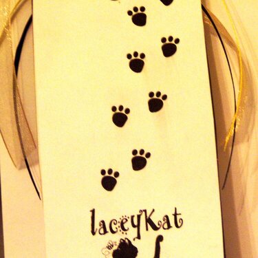 This is the back of the Adorable Book Mark Alvie made for me!