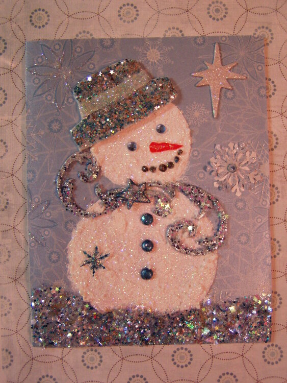 This is the Snow Man Card that I made for my Brother