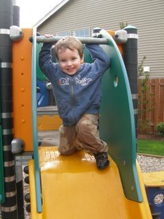 Byron posing on the slide!