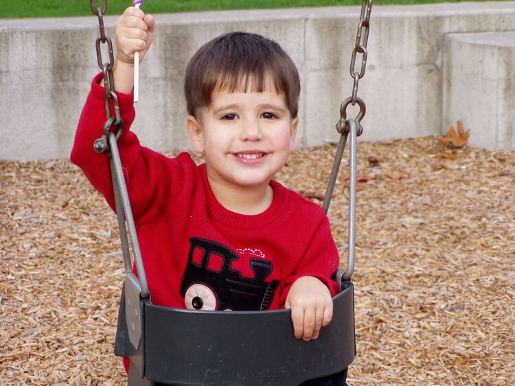 My Beautiful Grandson, Joseph, at the Park with Grandma after his Birthday Party