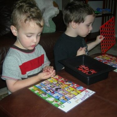 Twins playing Bingo