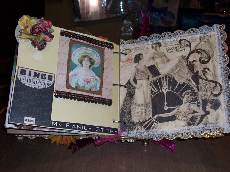 vintage paper bag album for secret swap