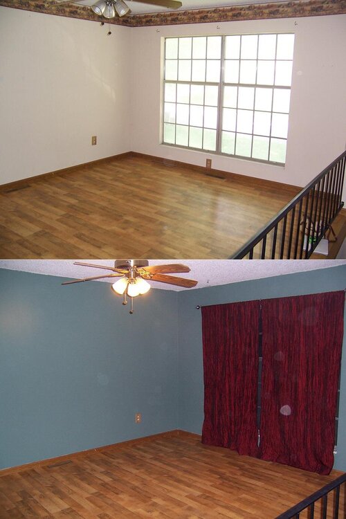 living room before and after