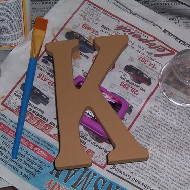step 1 of altered wooden letter