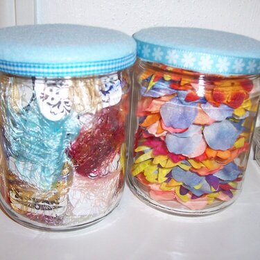 Fiber &amp; Fabric Flower jars
